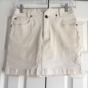 We The Free Ivory Denim Mini Skirt Womens Size 27 Stretch Cotton